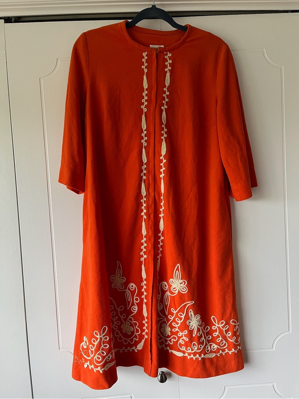 Vintage Styled by Kamore Embroidered Orange Duster
